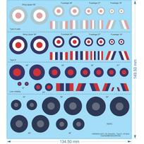 UK Roundels - Type D - All Sizes - 1/72 - Water Decal - Waterslide, 1/72