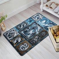 Frosty Dragon Portraits Pattern Rug Floor Mat for Living Room or Bedroom Soft and Comfortable Carpet a Gift for Birthday and Holiday. 40x60cm( 15x23in )