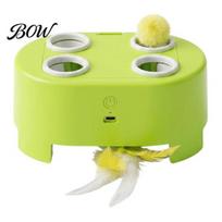 Electronic Cat Whack-a-Mole Toy Interactive Toy, Whack a Mole Feather with Automatic 3 Modes, Rechargeable Kitten for Indoor Bored Cats