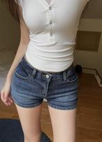 Women's Low Rise Straight Leg Denim Shorts Butt Lifting Slim Fit Y2K Hot Pants Casual Summer Jeans XS