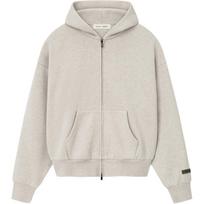 Fear of God Essentials Classic Full Zip Hoodie Heather Stone Unisex Tops Grey 192SP254782F L