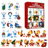 2026 Christmas Advent Calendar Days Countdown with Hanging Ornaments for Holiday Decor