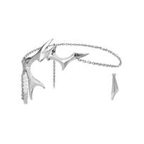 CyberPunk Cosplay Irregular Gothic Mechanical Alien Fluid Face Earring lip For Women Men Exaggerated styling Party Stage Jewelry white