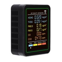 5 in 1 Air Quality Tester CO2 TVOC HCHO Temperature Humidity Test Digital Display Air Detector White ABS