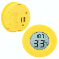 Mini Circular Embedded Digital LCD Thermometer Hygrometer Humidity Temperature Meter IndoorYellow Color: Yellow, Red, White, Blue, Green, Black (Opt