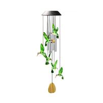 Waterproof Wind Chime Solar Lamp Colorful Hummingbird Pendant Windbell Lights