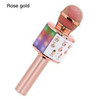 Naujas belaidis „Bluetooth“ karaoke mikrofonas, rankinis karaoke mikrofonas, skirtas vaikams, muzikinė scena, žaislas, muzika, dainuojantis garsiakalbis, vaikams, dovana rožinio aukso spalvos