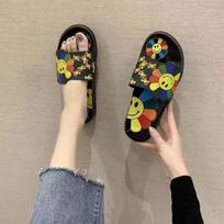 Cute Sunflower Pattern Girls' Bath Sliders With Thick Non-slip Sole For Summer Fun 38/39 Foot Length=23.5-24.5cm
