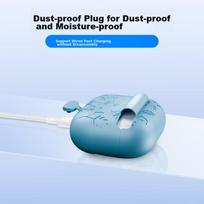 AirPods 4 Case, Apple's Fourth Generation Wireless Bluetooth Noise-Cancelling Earphones, Shockproof, Dustproof, Floral Pattern, Light Blue