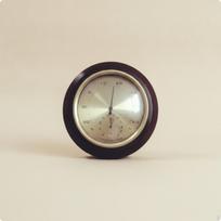 Hygrometer Dial Double Pointer Analog Thermometer Weather Meter 180MM Wood Frame