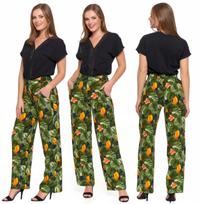 Women's Viscose Trousers Wide Legs Patterned Elegant MORAJ XL PATT 2