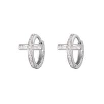 Sterling Cross Stud Earrings With Cubic Zirconia Women Minimalist Fashion Jewelry 2025 925 Sterling Silver