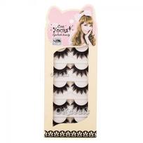 5 Pairs Makeup Soft Thick Cross False  Eyelashes Black Handmade Eye Lashes Extension