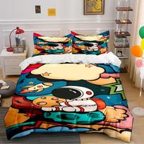 Cartoon Astronaut and Space Design Bedding Set Bedding set (1 duvet cover, 2 pillowcases, duvet not included) 135x200cm