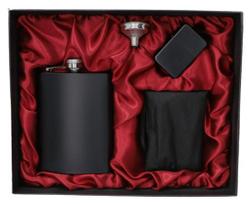 Gentelo Hip Flask, Lighter and Folding Cutlery Set