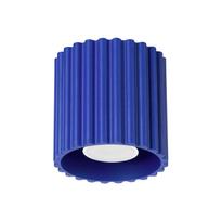 Modern grooved round ultramarine ceiling spot 10 cm 1xGU10 10W AURA Sollux Lighting