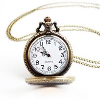 Vintage Flower Pocket Watch Quartz Necklace Chain Men Women For Girls Gifts ABCDE