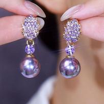 Gift Fashion Korean Vintage Blue Enamel Leaf Drop Earrings Birthday Gift Jewelry For Women One Size