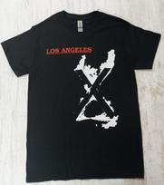 New X Los Angeles Punk Rock Band Black T-shirt with Hand Pulled Silkscreen Print XXL
