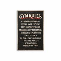 Gym Rules Poster Funny Gym Prints Motivation Poster Home Gym Fitness Print Motivational Quote Canvas Painting Gym Wall Art Print 21X30CMNo Framed