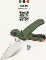 Benchmade 15536 TAGGEDOUT peilis, OD Žalias G10, CPM-S45VN