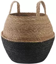 Vazonas su rankenomis Juoda Ø 32 x 32 cm 100% Jūros žolė