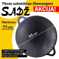 Namangan Užbekiška šlifuota keptuvė (Sadž) 55cm