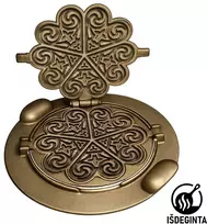 Tikman Čirvinių blynų keptuvė vaflinė (vartoma) iš ketaus «Ornamentas», išdeginta