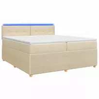 Spyruoklinė lova su čiužiniu Kreminė 200 x 200 cm Audinys