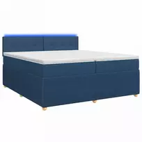 Spyruoklinė lova su čiužiniu Mėlyna 200 x 200 cm Audinys