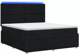 Lova LED lovos čiužinys su LED apšvietimu Juoda 200 x 200 cm Audinys