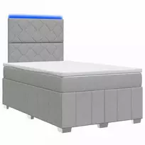 Lova LED lovos čiužinys su LED apšvietimu Šviesiai pilka Audinys