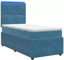 Lova LED lovos čiužinys su LED apšvietimu Mėlyna 90 x 190 cm Aksomas
