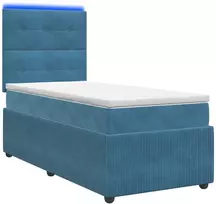 Lova LED lovos čiužinys su LED apšvietimu Mėlyna 90 x 200 cm Aksomas