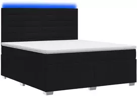 Lova LED lovos čiužinys su LED apšvietimu Juoda 160 x 200 cm Audinys