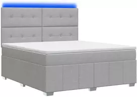 Lova LED lovos čiužinys su LED apšvietimu Šviesiai pilka Audinys