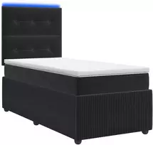 Lova LED lovos čiužinys su LED apšvietimu Juoda 100 x 200 cm Aksomas