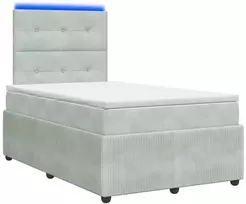 Lova LED lovos čiužinys su LED apšvietimu Šviesiai pilka Aksomas