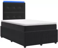 Lova LED lovos čiužinys su LED apšvietimu Juoda 120 x 200 cm Aksomas