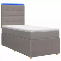 Lova LED lovos čiužinys su LED apšvietimu Taupe 90 x 200 cm Audinys