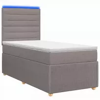 Lova LED lovos čiužinys su LED apšvietimu Taupe 100 x 200 cm Audinys