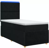 Lova LED lovos čiužinys su LED apšvietimu Juoda 100 x 200 cm Audinys