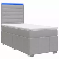 Lova LED lovos čiužinys su LED apšvietimu Šviesiai pilka Audinys