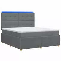 Lova LED lovos čiužinys su LED apšvietimu Tamsiai pilka 160 x 200 cm