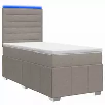 Lova LED lovos čiužinys su LED apšvietimu Taupe 100 x 200 cm Audinys