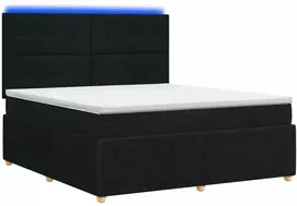 Lova LED lovos čiužinys su LED apšvietimu Juoda 160 x 200 cm Audinys
