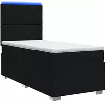 Lova LED lovos čiužinys su LED apšvietimu Juoda 100 x 200 cm Audinys
