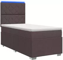 Lova LED lovos čiužinys su LED apšvietimu Tamsiai rudas 100 x 200 cm