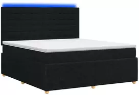 Lova LED lovos čiužinys su LED apšvietimu Juoda 180 x 200 cm Audinys