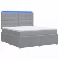 Lova LED lovos čiužinys su LED apšvietimu Šviesiai pilka Audinys